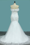 New Arrival Off The Shoulder Mermaid Tulle & Lace With Beads Wedding Dresses