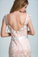 Bicolor Prom Dresses Bateau Mermaid Low Back Sweep/Brush Train Tulle With Ivory Applique