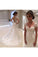 New Arrival Mermaid V-Neck Tulle Wedding Dresses With Applique Short Sleeves