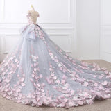 Floral Ball Gown Off the Shoulder Layered Custom Made Quinceanera Dress Wedding Dress
