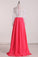 Scoop Evening Dresses Long Sleeves A Line Chiffon With Applique And Beads