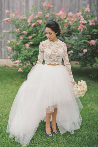Stunning Long Sleeves Ball Gown Wedding Dresses with Appliques