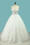 Wedding Dresses Off The Shoulder A Line With Beading Floor-Length