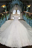 Luxurious Wedding Dresses Off The Shoulder With Appliques And Sequins Lace Up