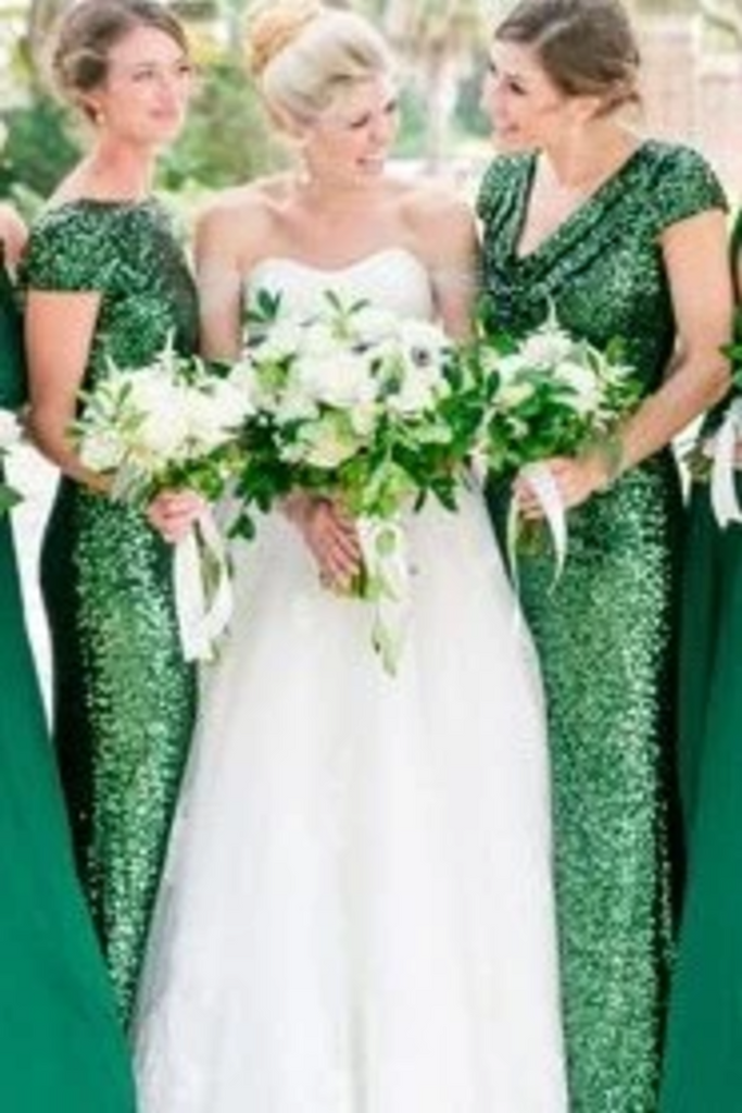 Sequin Wedding Party Dresses Bridesmaid Dresses With Short SJSP693L41T
