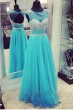 New Arrival Sweet Beading Tulle Floor Length Prom Ball Gowns Formal Evening Dresses