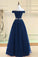 A Line Off the Shoulder Tulle Beads Prom Dresses Long Cheap Evening Dress