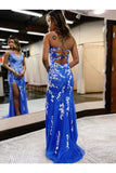 Kristen Prom Dresses Mermaid Sweep/Brush Train Tulle With Applique V Neck