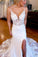 Elegant Mermaid Sweetheart Neck Lace Wedding Dresses