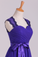 Homecoming Dresses Off The Shoulder Dark Royal Blue Tulle & Lace A Line