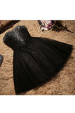 Sweetheart Homecoming Dresses A Line Tulle With Beads Above Knee Length