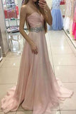 Sweetheart Charming Strapless Handmade A-Line Beads Formal Prom Dresses JS759