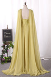Prom Dresses Flowing V-Neck Chiffon Column With Ruffles