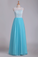 A Line Scoop Floor Length Prom Dresses Tulle & Lace