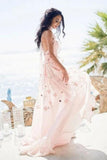 Halter Backless Chiffon Beach Wedding Dresses With Appliques SJSPR1EZ5X1