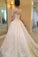 Long Sleeves Scoop Tulle With Applique A Line Court Train Wedding Dresses