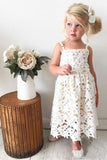 Cute Spaghetti Straps Lace Appliques Flower Girl Dresses, Child Dresses SJS15137