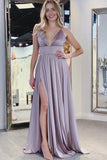 Pleated Empire Prom Dress With Split