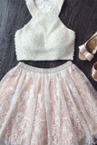 Hot Selling Lovely A Line Scoop Two-Piece Beaded Bodice Homecoming Dresses