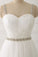 A Line White Spaghetti Straps Tulle Beads Appliques Sweetheart Zipper Prom Dresses JS597