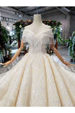Ball Gown Wedding Dresses Off The Shoulder Top Quality Appliques Tulle Beading
