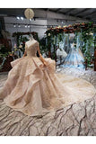 Ball Gown Wedding Dresses V Neck Cap Sleeves Top Quality Appliques Tulle Beading