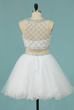 Hot Selling Homecoming Dresses Scoop A-Line Beaded Bodice Tulle Short/Mini