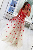 Elegant A-Line Tulle Prom Dresses Formal Dresses With Applique Evening Dress
