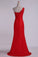 Prom Dresses One-Shoulder Sheath Beaded Lace Floor-Length Zipper Back