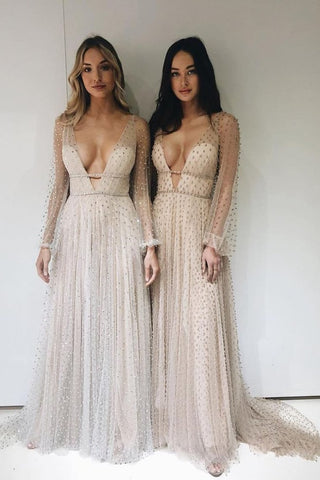 V-Neck Side Split Burgundy Prom Dress With Cutout Back