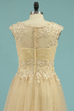 A Line Scoop Mother Of The Bride Dresses Tulle With Applique And Jacket