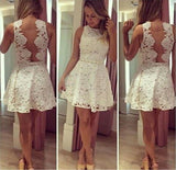 See through Lace Short A-Line Cute Sexy Cheap Dresses for Homecoming Graduation Dress JS440