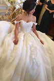New Arrival Wedding Dresses Ball Gown Tulle With Appliques Off The Shoulder