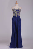 Sweetheart Prom Dresses A Line With Applique & Beads Floor Length