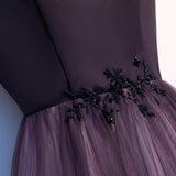 Unique A Line Ombre Purple Beading Prom Dresses with Lace up, Long Dance Dresses SJS15603