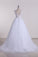 V Neck With Applique Wedding Dresses Tulle A Line Chapel Train