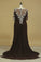 Bateau Mid-Length Sleeve Mother Of The Bride Dresses Chiffon Plus Size Black