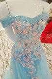 New Arrival Vintage Tulle Prom Dresses A-Line With Flowers Off The Shoulder