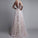 Long Sexy Deep V-Neck Tulle Lace Appliques Floor-Length A-Line Party Prom Dress JS122