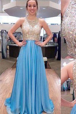 New Fashion Blue With Beads Mermaid Backless Prom Dress Evening Gowns For Teen JS147