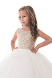 New Arrival Flower Girl Dresses Ball Gown Scoop Tulle With Beads Floor Length