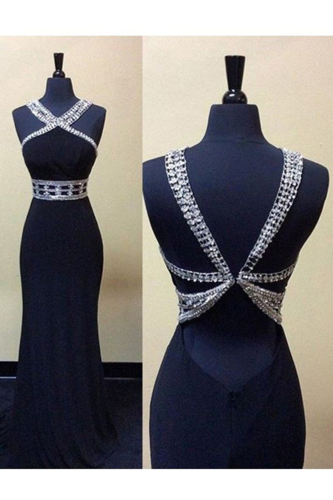 New Arrival Prom Dresses Mermaid V Neck Spandex With Beading
