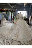 Ball Gown Wedding Dresses Scoop Top Quality Appliques Tulle Beading