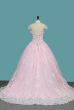 Ball Gown Quinceanera Dresses Sweetheart Sweep/Brush Lace Up Back Applique And Beading