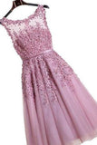 Floral Lace Applique Sheer Sweetheart Illusion Short A-Line Tulle Homecoming Dresses JS228