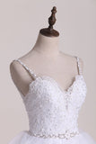 Spaghetti Straps Wedding Dresses A-LINE With Applique And Beads Tulle