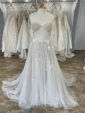 A Line Special Tulle Off The Shoulder Elegant Long Wedding Dresses