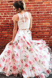 Beautiful 2 Pieces A-Line Prom Dresses For Girls Party Dresses
