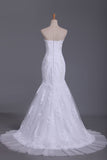 Sweetheart Mermaid Tulle With Applique And Beads Wedding Dresses