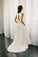 Chic Two Pieces Satin Ivory High Neck High Low Wedding Dresses with Pockets Bridal Dress